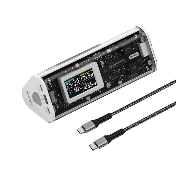 Transparente Powerbank prismatische Form | Shargeek 170